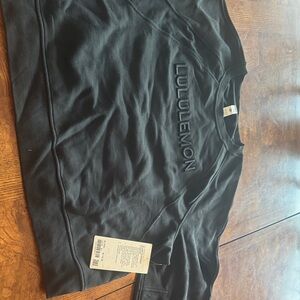 Lululemon Black Scuba oversized Embroidered Logo Sweatshirt.